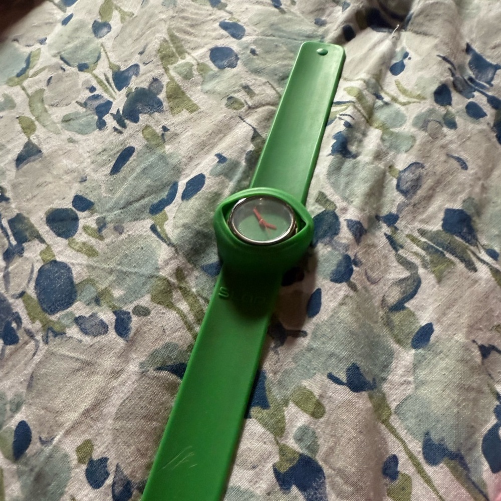 Green Silicone Slap Watch